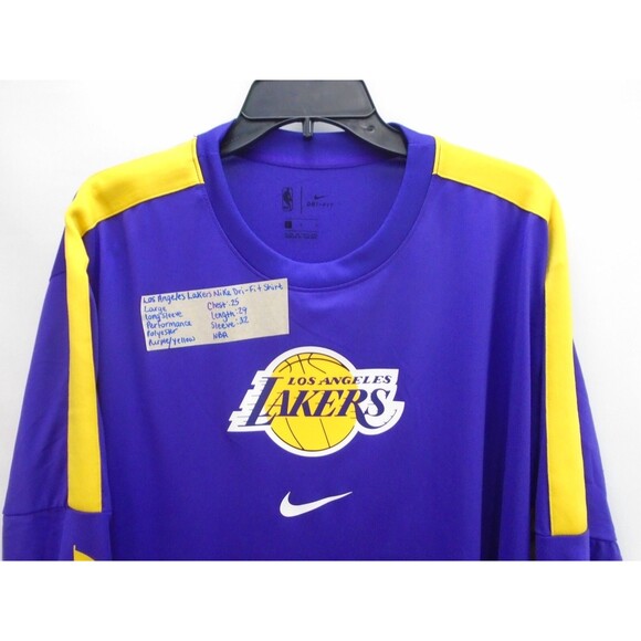 Nike Los Angeles Lakers NBA Authentics Long Sleeve Jersey Shirt Men's Size L - Picture 2 of 8
